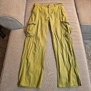 Madewell Classic Olive Garment Dyed Low Slung Straight Casual Cargo Pants 26